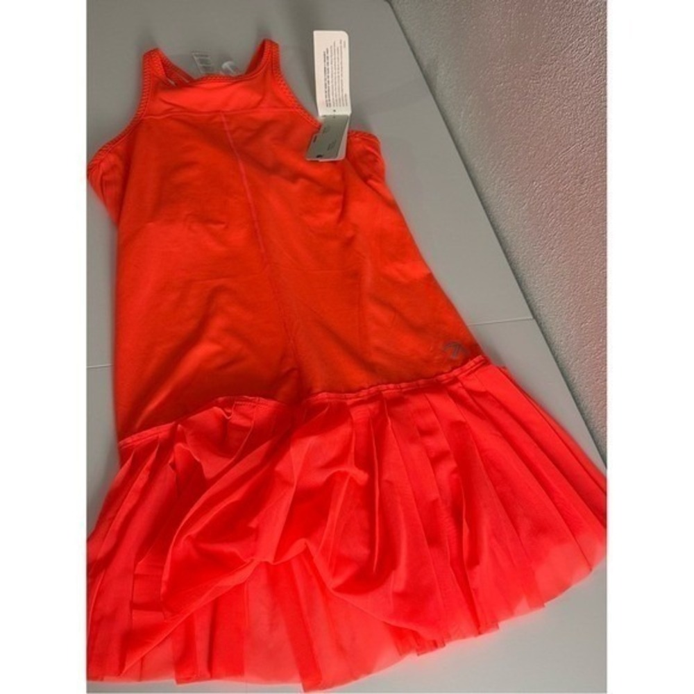 New Balance x J.Crew Tennis Dress Neon Orange Racerback Pleated Skirt Small NWT - Picture 10 of 11